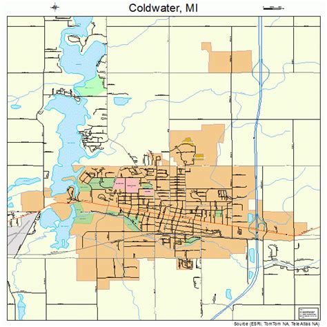 Coldwater Michigan Street Map 2617020