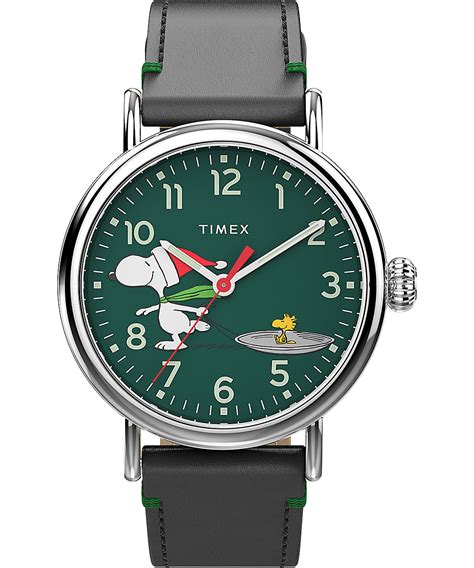 Timex Standard X Peanuts Featuring Snoopy Ice Skating Mm Leather