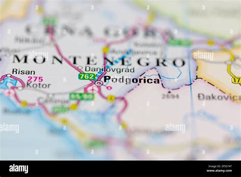 Podgorica Shown on a Geography map or road map Stock Photo - Alamy