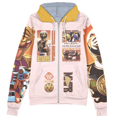 White Ranger Mighty Morphin Power Rangers Streetwear Otaku Cosplay