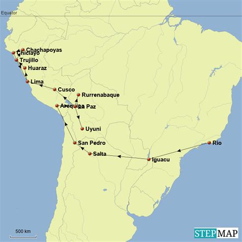 StepMap Südamerika Landkarte für Argentina