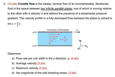 Solved Couette flow is the steady, laminar flow of an | Chegg.com