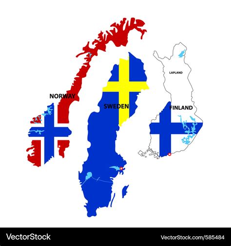 Scandinavia countries Royalty Free Vector Image