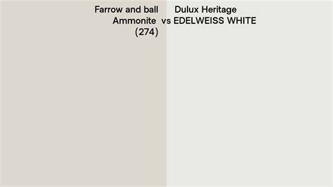 Farrow And Ball Ammonite 274 Vs Dulux Heritage Edelweiss White Side By Side Comparison