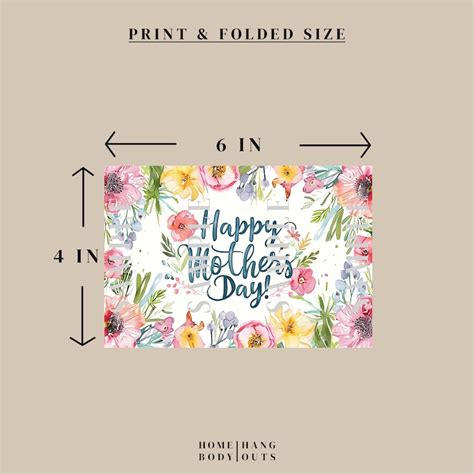 Printable Mothers Day Card Floral Watercolor Mothers Day Card Digital Mothers Day Card Happy