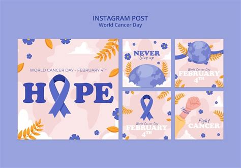 Premium Psd World Cancer Day Instagram Posts Collection