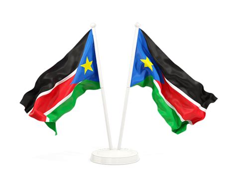 Two Waving Flags Illustration Of Flag Of South Sudan