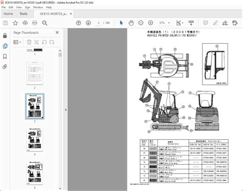 Yanmar Vio Excavator Crawler Backhoe Parts Catalog Manual Ck