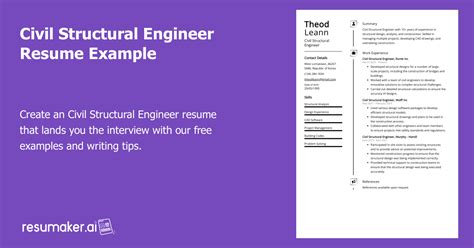 Civil Structural Engineer Resume Example Free Guide