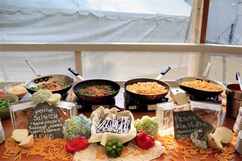 Chef Attended Pasta Station Thanks LT Photography Wedding Food Menu