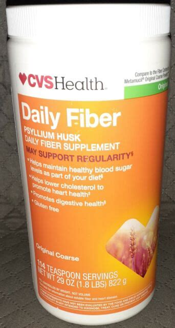 Natural Daily Fiber Cvs Health 100 Psyllium Husk 114 Tsp 29 Oz Exp 622