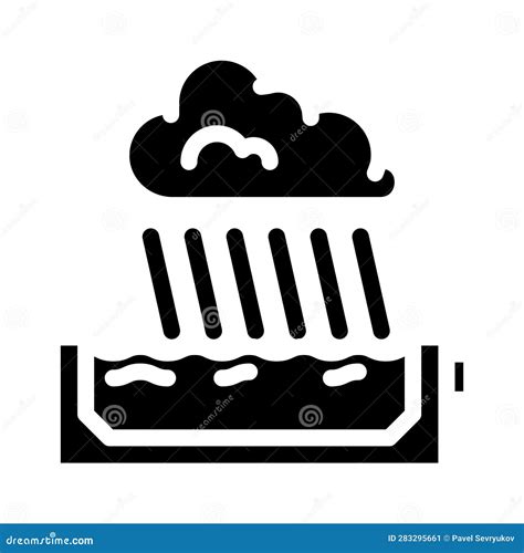 Rainwater Harvesting Environmental Glyph Icon Vector Illustration Stock