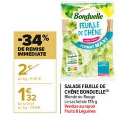 Promo Salade Feuille De Ch Ne Bonduelle Chez Carrefour Market