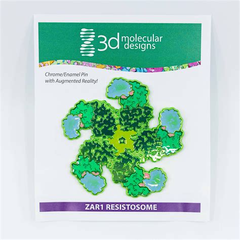 zar resistosome green chrome plated enamel pin