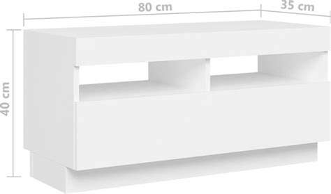 Vidaxl Tv Meubel Hifi Rgb Led Verlichting X X Cm Wit