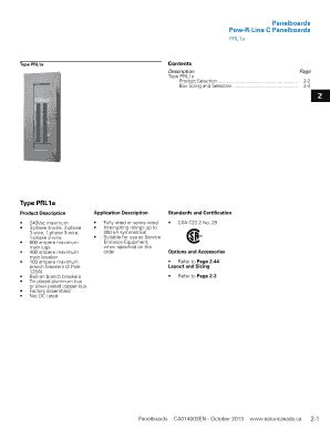 Fillable Online Pow R Line C Panelboards Fax Email Print PdfFiller