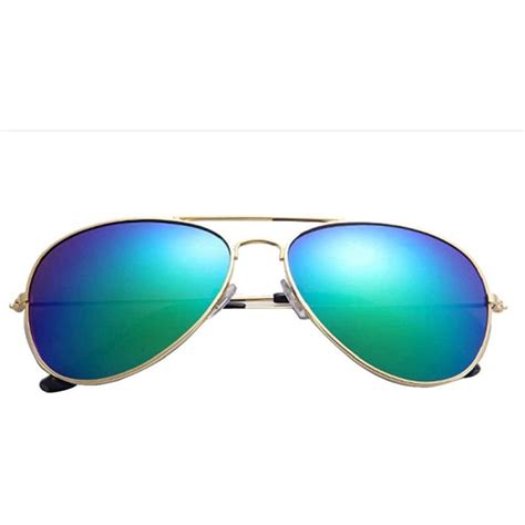 Sunglasses Fashion Twin Beams Classic Women Metal Frame Mirror Sun