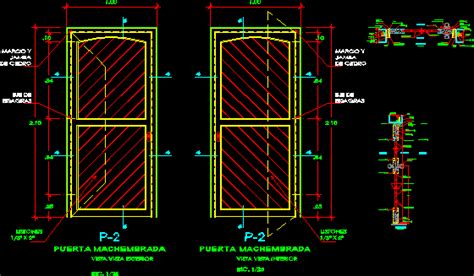 Detalle De Puerta Apanelada En Dwg Librer A Cad