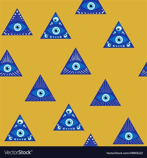 Evil Eye Magic Seamless Pattern Symbol Of Vector Image