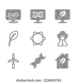 Set Molecule Dna Symbol Eco Friendly Stock Vector Royalty Free