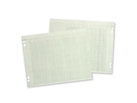 Wilson Jones Ledger Sheet 16 Col Dbl 9 1 4 X11 7 8 100 PK Green G1016