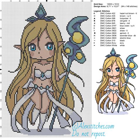 Chibi Janna League Of Legends Modèle Gratuit De Point De Croix De Jeux