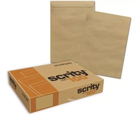 Envelope Saco Kraft Natural 240x340 80g Scrity Caixa 100 Un