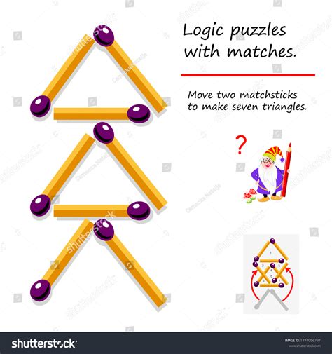 Logical Puzzle Game Matches Need Move Stock Vector Royalty Free