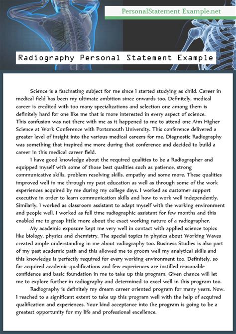 Example Of Best Radiography Personal Statement