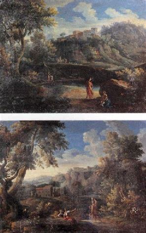 Paysage de la campagne romaine animée de bergers by Jan Frans van