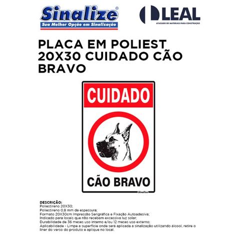 Placa Em Poliestileno X Cuidado C O Bravo Comercial Leal