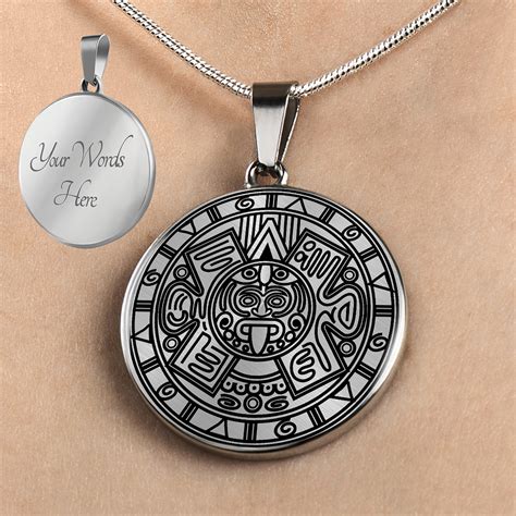 Personalized Mayan Calendar Necklace Mayan Jewelry Elephantsity