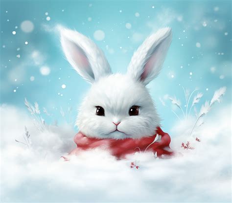 Christmas Bunny Rabbit Art Free Stock Photo Public Domain Pictures