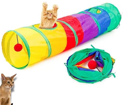 Brinquedo Pets Túnel Labirinto Para Gatos Colorido Interativo Amazon