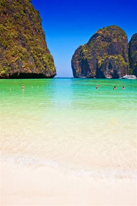 Maya Bay Beach On Phi Phi Island Thailand Stock Photo Image Of