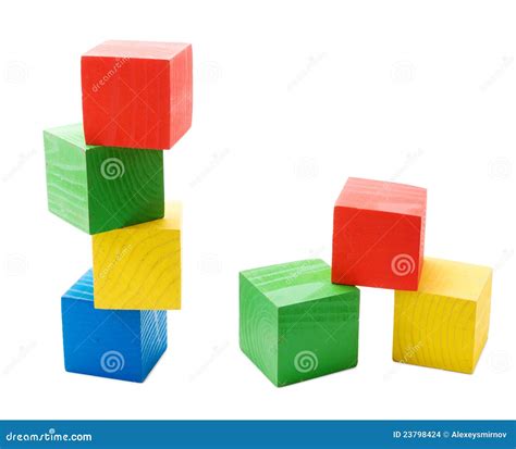 Wooden Colored Cubes Tower Stock Images Image 23798424