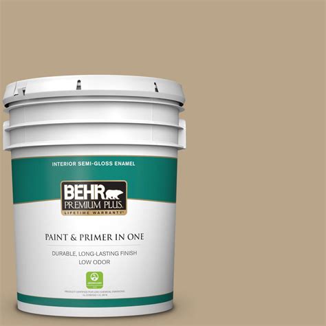 Behr Premium Plus Gal D Harvest Brown Semi Gloss Enamel Low