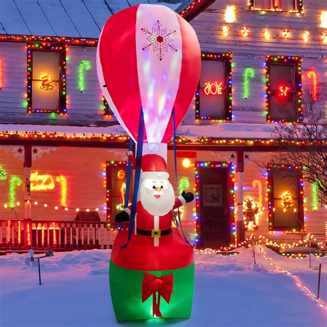 Costway FT Inflatable Christmas Decoration Inflates Hot Air Balloon Santa Claus Walmart