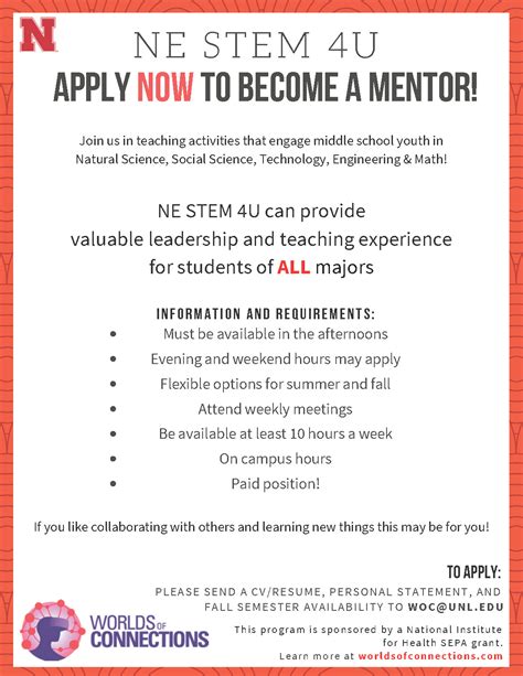 Become A Mentor With Ne Stem 4u Announce University Of Nebraska