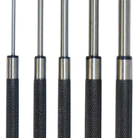 5 Pc Steel 8 Long Drive Pin Punch Set Knurled Body Punches Tool Set