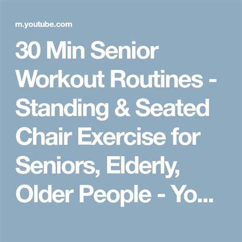 30 Min Senior Workout Routines Standing And Seated Chair Exercise For Seniors Elderly Older