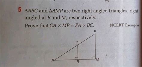 In Fig Abc And Are Two Right Triangles Right Angled At B And M