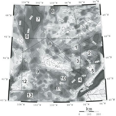 Third Order Polynomial Residual Gravity Anomaly Map Of The Deep Seated