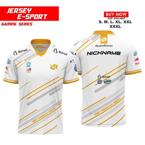 Jual JERSEY GAMING E SPORT RRQ 2020 PUTIH FREE NICKNAME Shopee Indonesia