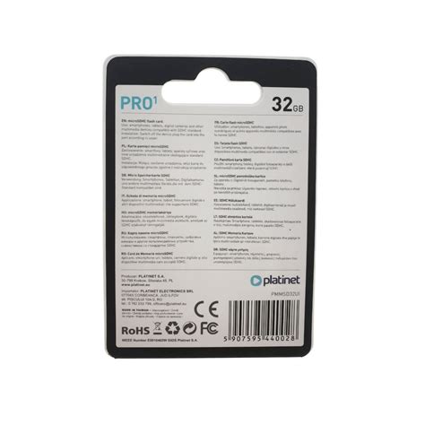 Card MicroSDHC 32 Gb UHS I 70MB S Platinet Pro 44002 Clasa 10 Cu Adaptor