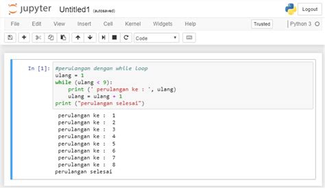 Penggunaan While Pada Python Ujian