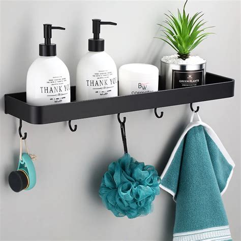 Bathroom Corner Shelf with Hooks – Semis Online