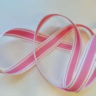 3 Metres Twill Stripe Tape Ribbon Pink For Crafts Folksy