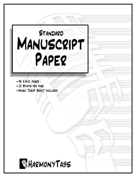 Harmonytabs Standard Manuscript Staff Paper Notebook