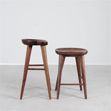 Solid Walnut Bar Stool Pfeifer Studio